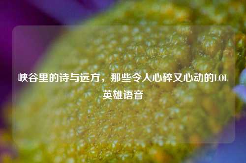 峡谷里的诗与远方，那些令人心碎又心动的LOL英雄语音