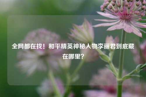全网都在找！和平精英神秘人物李丽君到底藏在哪里？