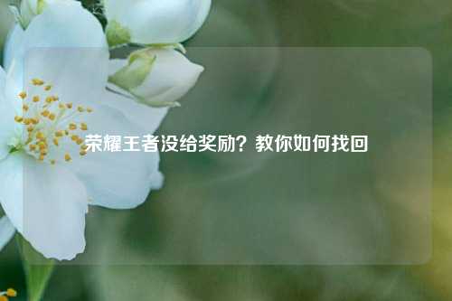 荣耀王者没给奖励？教你如何找回