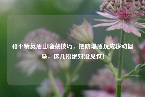 和平精英盾山隐藏技巧，把防爆盾玩成移动堡垒，这几招绝对没见过！