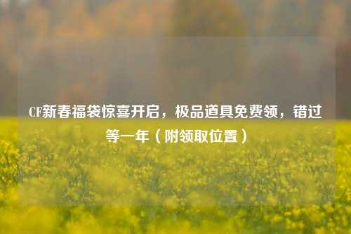 CF新春福袋惊喜开启，极品道具免费领，错过等一年（附领取位置）