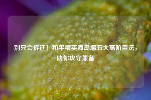 别只会拆迁！和平精英海岛墙五大高阶用法，助你攻守兼备