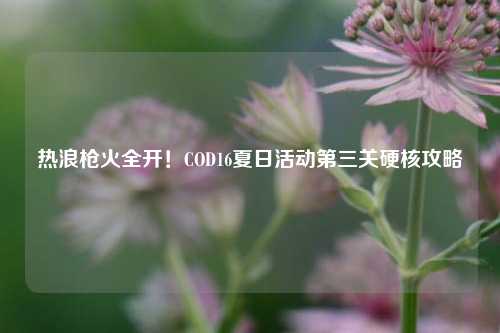 热浪枪火全开！COD16夏日活动第三关硬核攻略