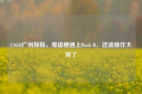 CSGO广州妹妹，粤语梗遇上Rush B，这波操作太顶了