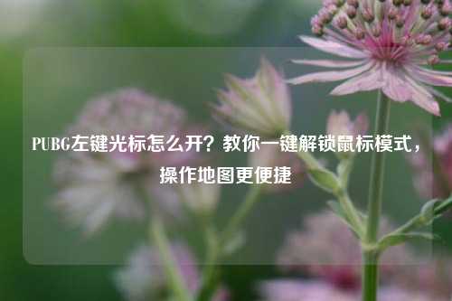 PUBG左键光标怎么开？教你一键解锁鼠标模式，操作地图更便捷