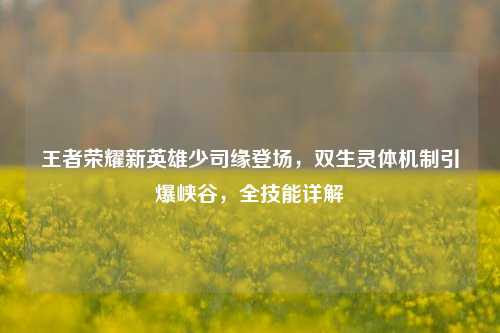 王者荣耀新英雄少司缘登场，双生灵体机制引爆峡谷，全技能详解